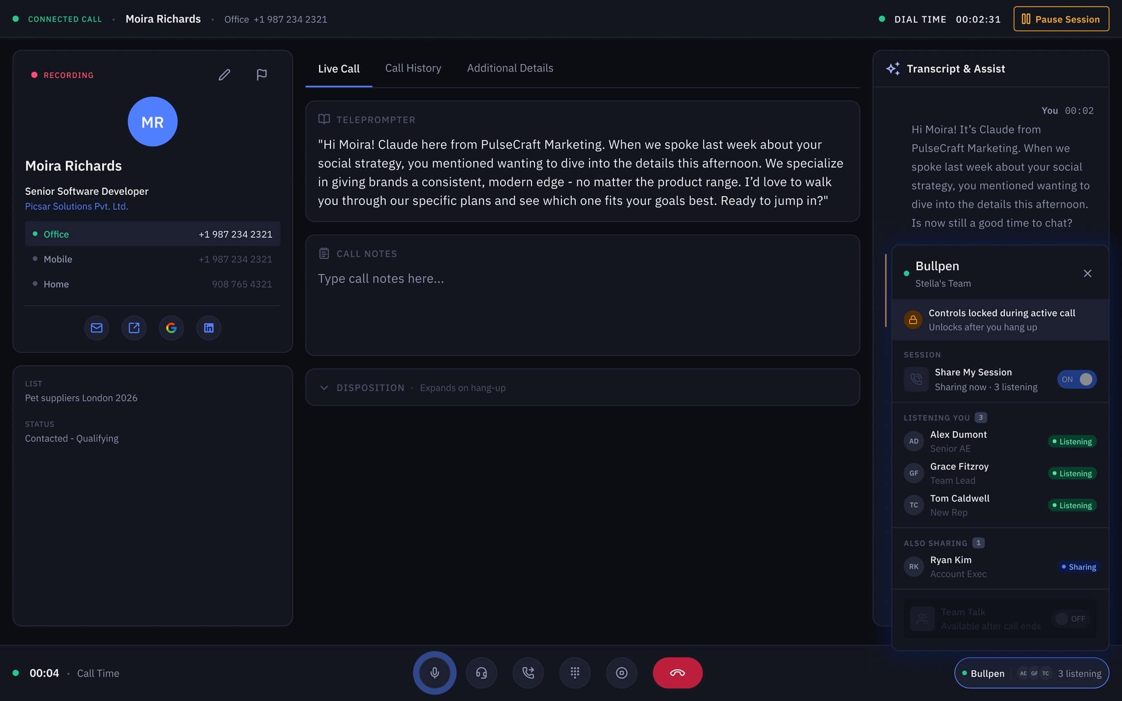 Persistent room widget, sidebar shows who's listening to you in real time, the cross-screen continuity V2 only hinted at.